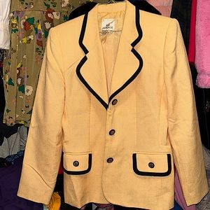 En Avance Black Piping Yellow Suit Jacket